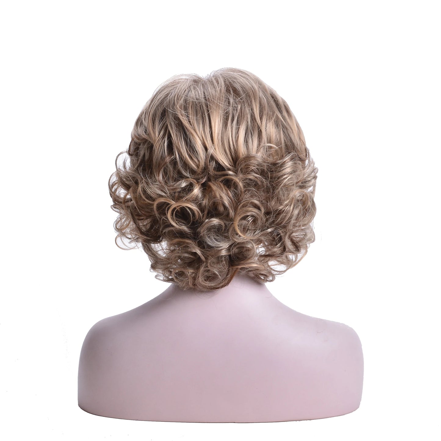 Women's Fashion Natural Wigs Brown Curly Bob Wigs Soft Heat Resistant Short Curly Bob Wavy Wig Real Looking Mommy Wig Pelucas