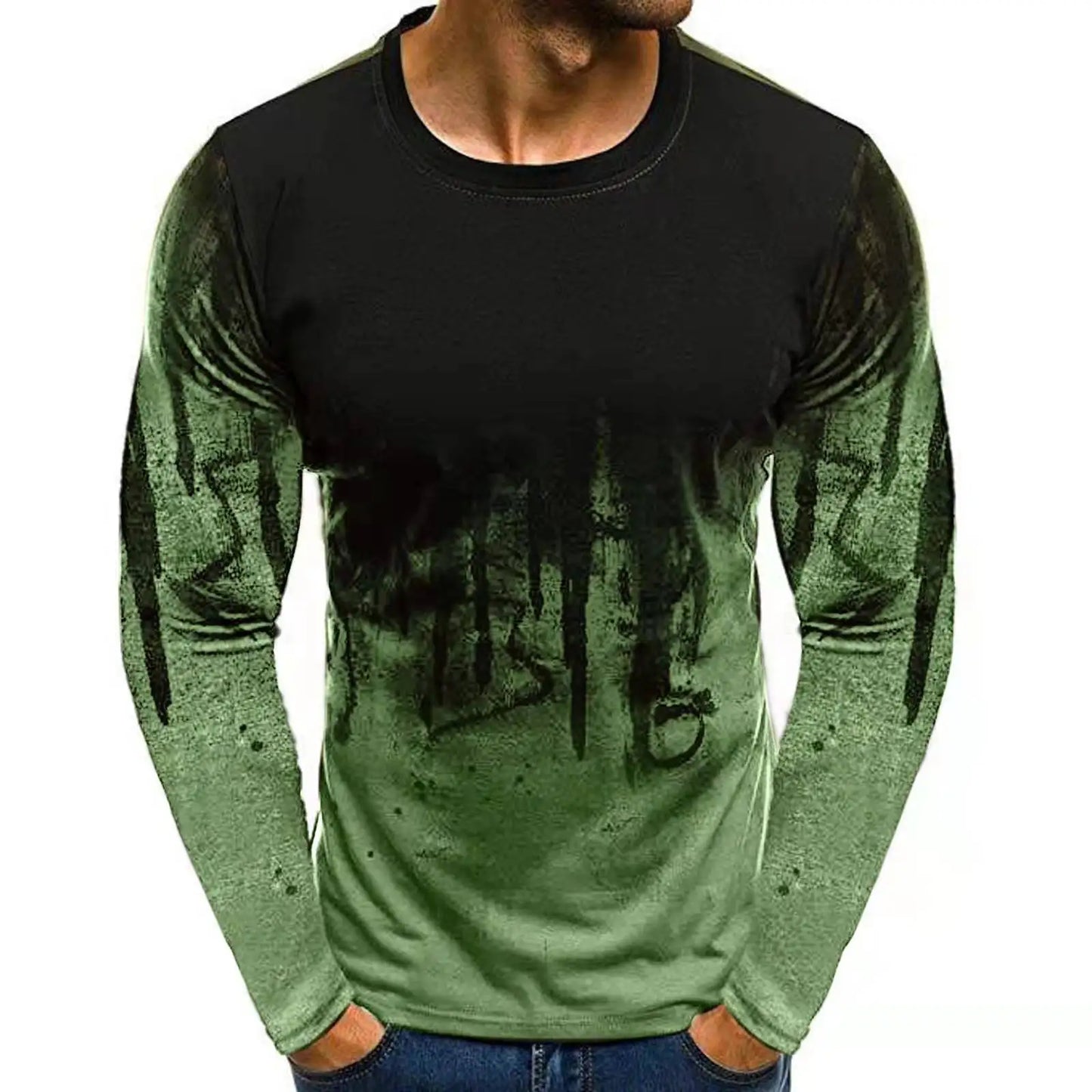 chemise Newest Men T-shirt Camouflage Splicing Printed Long Sleeve Comfortabl Fitness O-neck Pullover T Shirt Men Sports Tshirt Clothing