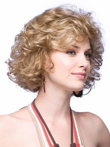 Women's Fashion Natural Wigs Brown Curly Bob Wigs Soft Heat Resistant Short Curly Bob Wavy Wig Real Looking Mommy Wig Pelucas