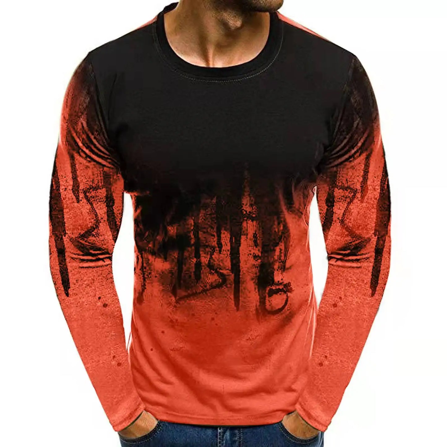 chemise Newest Men T-shirt Camouflage Splicing Printed Long Sleeve Comfortabl Fitness O-neck Pullover T Shirt Men Sports Tshirt Clothing