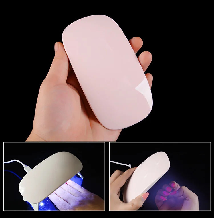 secadora de uñas Compact 6W UV Nail polish Lamp Dryer LED light 60S Drying Fingernail Toenail Gel Curing Nail Art Dryer fast Manicure tool USB