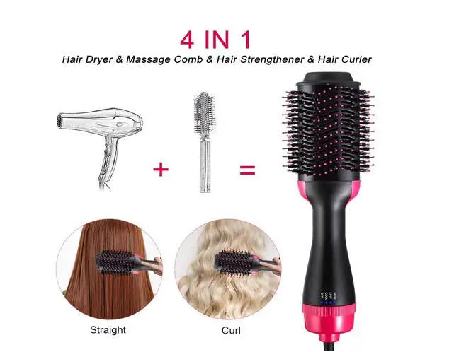 sechoir Electric Professional Hair Dryer Comb Infrared Negative Ion Hot Air Comb Straight Curling Hair Comb Hairdryer 0001