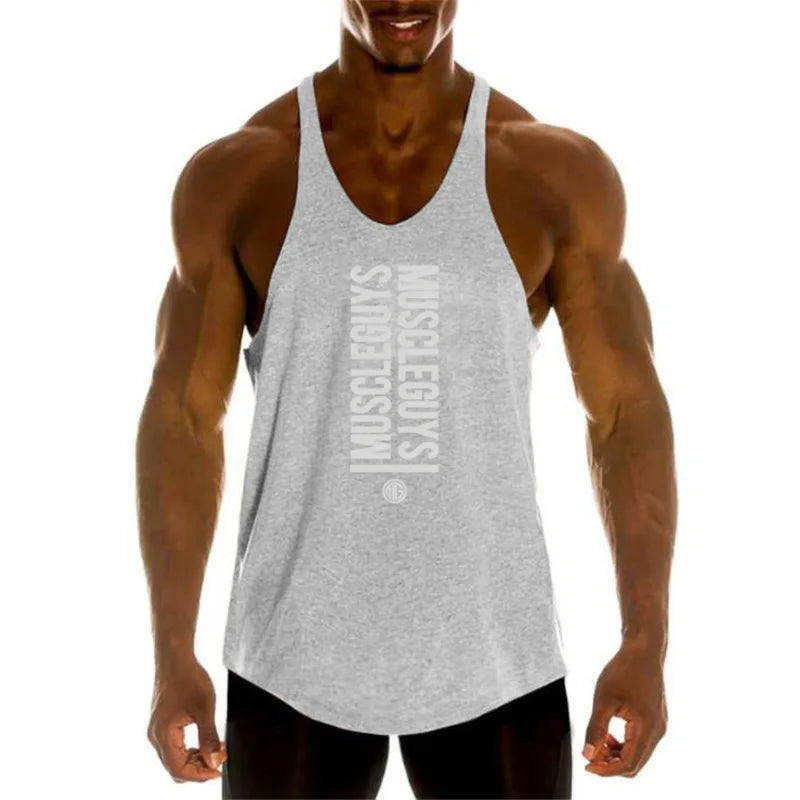 men´s fitness Professional bodybuilding loose Y back 1cm thin shoulder strap Fitness Stringer tank top for gym mens