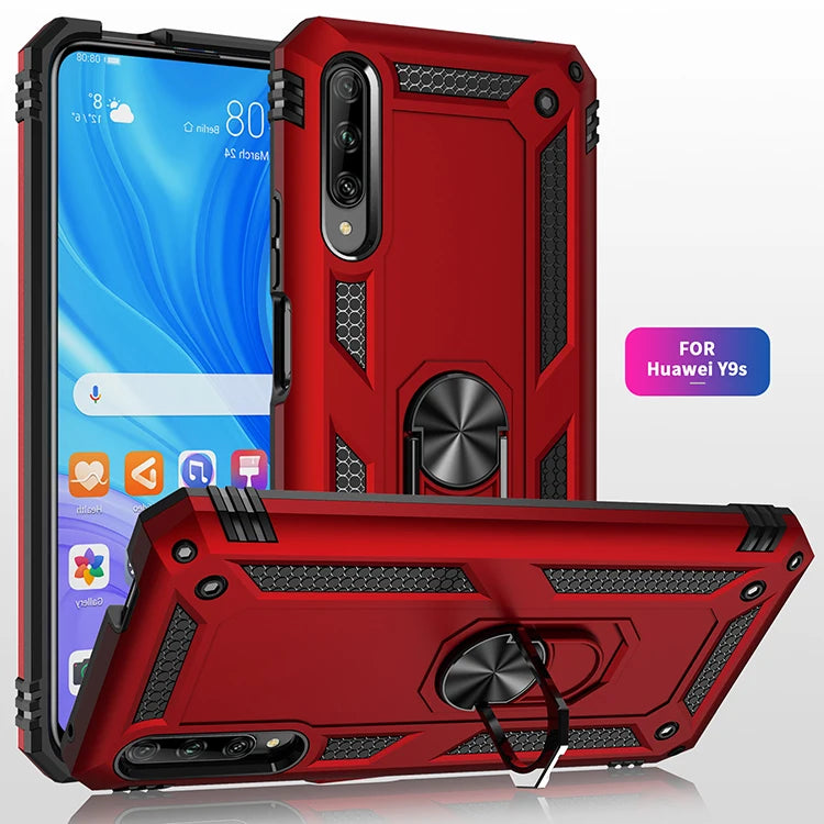 funda celulares Phone Case For Huawei Y9A Y8S Y6S Y8P Y5P 2020 Y6P Y7P Y9S Luxury Shockproof Magnetic Metal With Ring Anti-fall Protection Cover