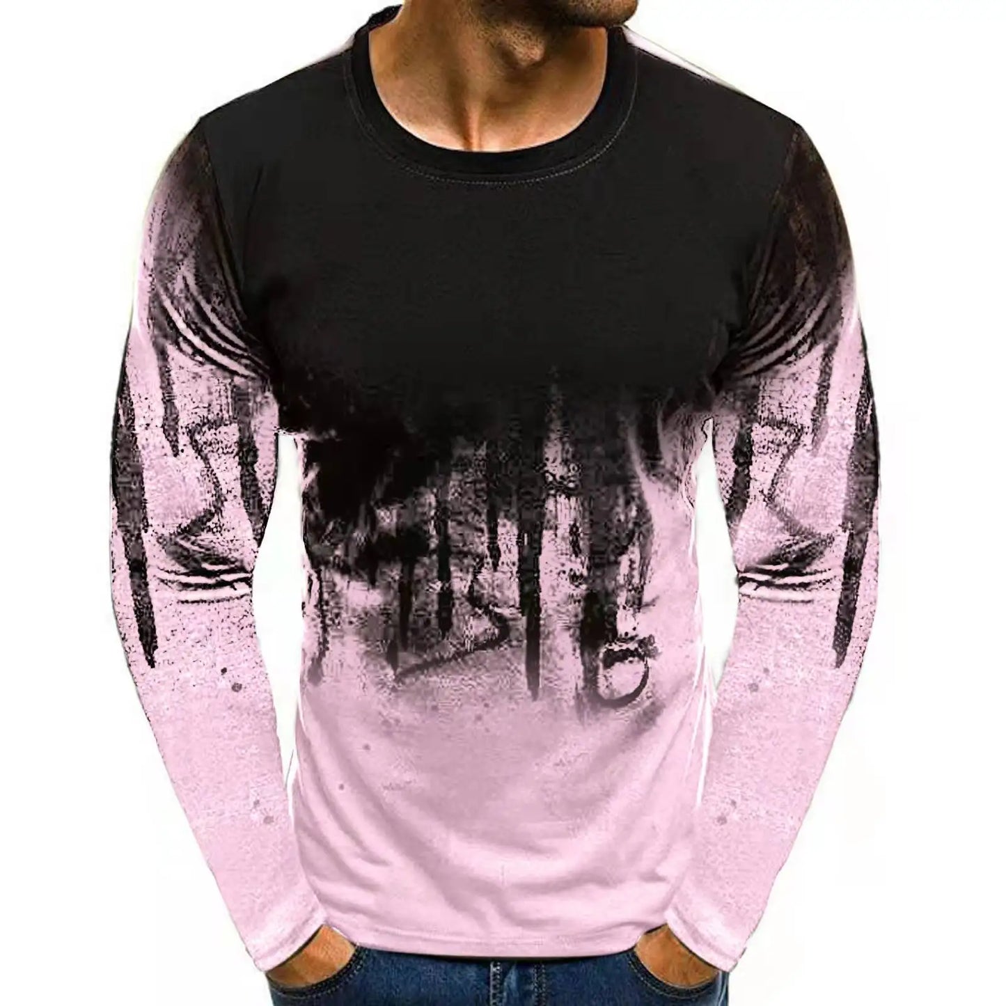 chemise Newest Men T-shirt Camouflage Splicing Printed Long Sleeve Comfortabl Fitness O-neck Pullover T Shirt Men Sports Tshirt Clothing