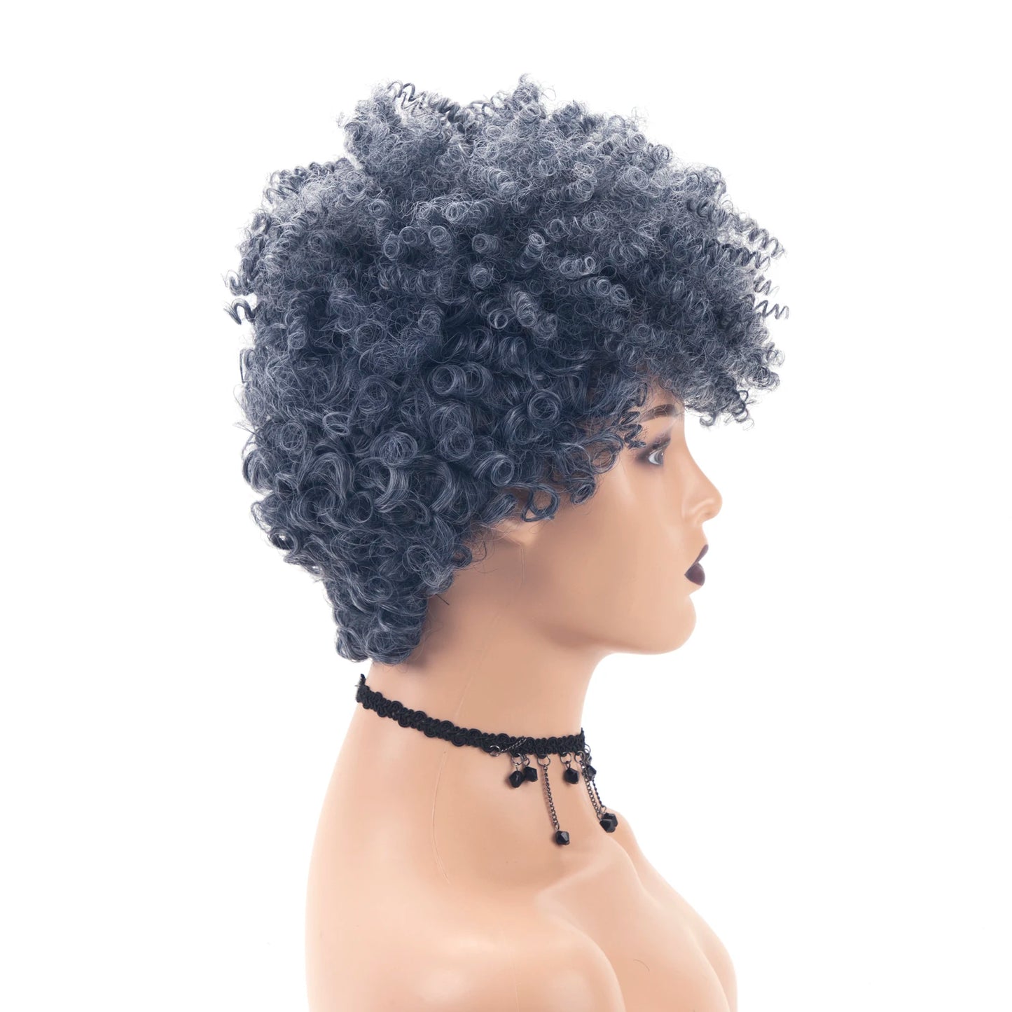 Fashion Short Kinky Curly Wig for Black Women Blonde To Black Synthetic Afro Curly Wig Natural As Real Hair Cosplay Party Peruca