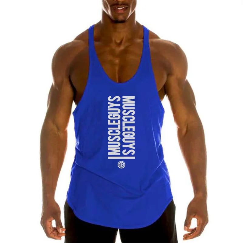 men´s fitness Professional bodybuilding loose Y back 1cm thin shoulder strap Fitness Stringer tank top for gym mens