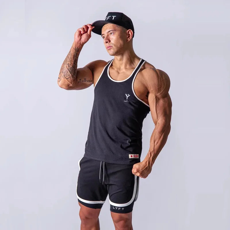 fitness pro ropa Men's Clothing Gym Tops Fitness Homme Tanktop Alphalete Vest Elastique Musculation Coton Running Tank Top Musculation Ropa