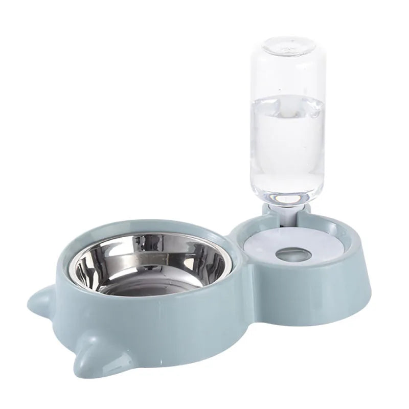 New 2-in-1 Cat Bowl Water Dispenser Automatic Water Storage Pet Dog Cat Food Bowl Food Container with Waterer Pet Waterer Feeder