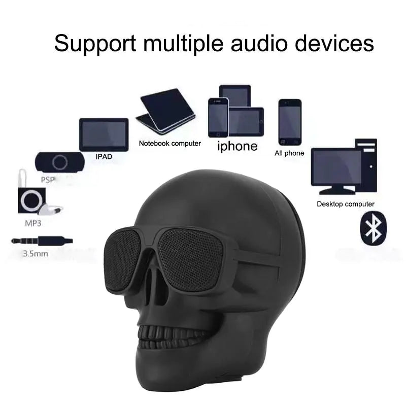 Skull Head Speaker Portable Mini Bluetooth-compatible