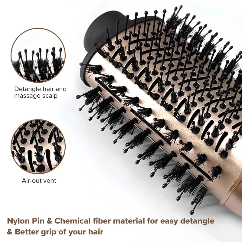 sechoir 1200W Hair Dryer Hot Air Brush Styler and Volumizer Hair Straightener Curler Comb Roller One Step Electric Ion Blow Dryer Brush