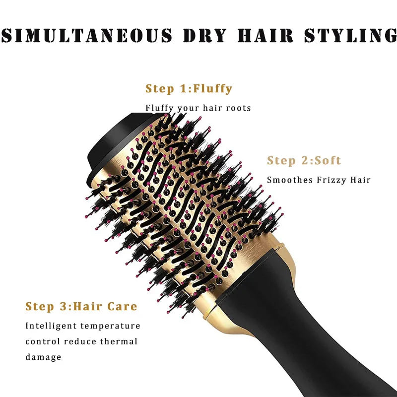 sechoir One Step Hair Dryer Curler Negative Ion Styler Comb Anti-Scalding Ceramic Professional Tourmaline Fluffy Hair Straightener