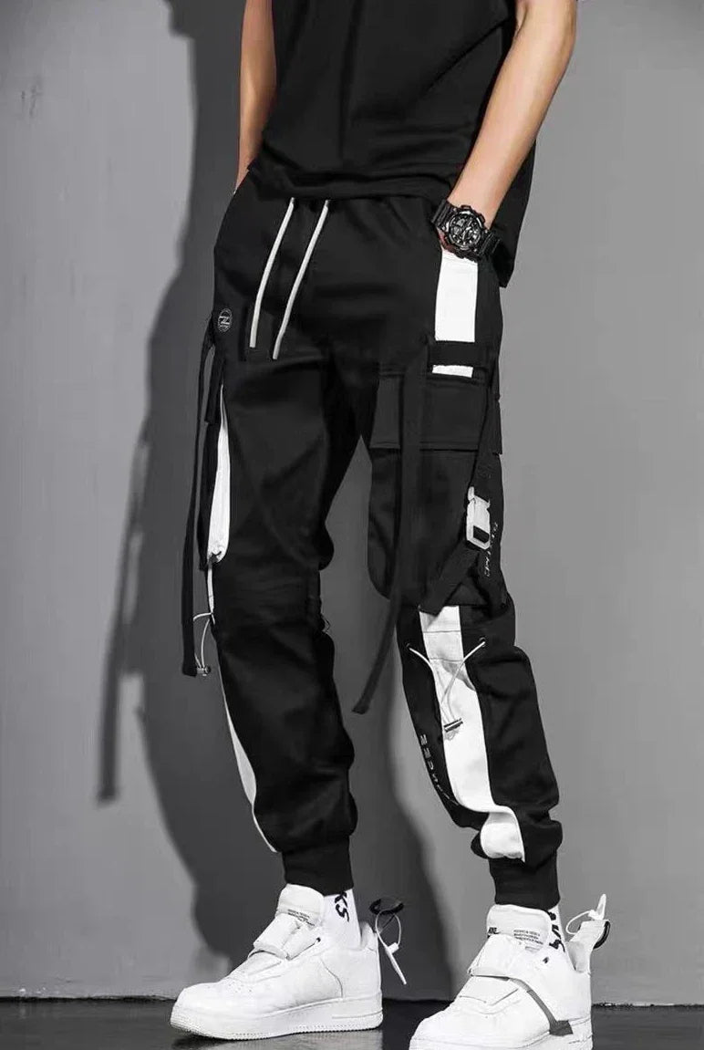 Male Trousers Autumn White Hip Hop Slim Men's Cargo Pants Black Long Emo With Wholesale Luxury Large Size Street Cotton Y2k