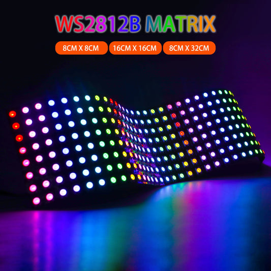 luces led WS2812B RGB Matrix LED Panel Light WS2812 Digital Flexible Individually Addressable Smart Led 64/256Pixel Module Screen DC5V