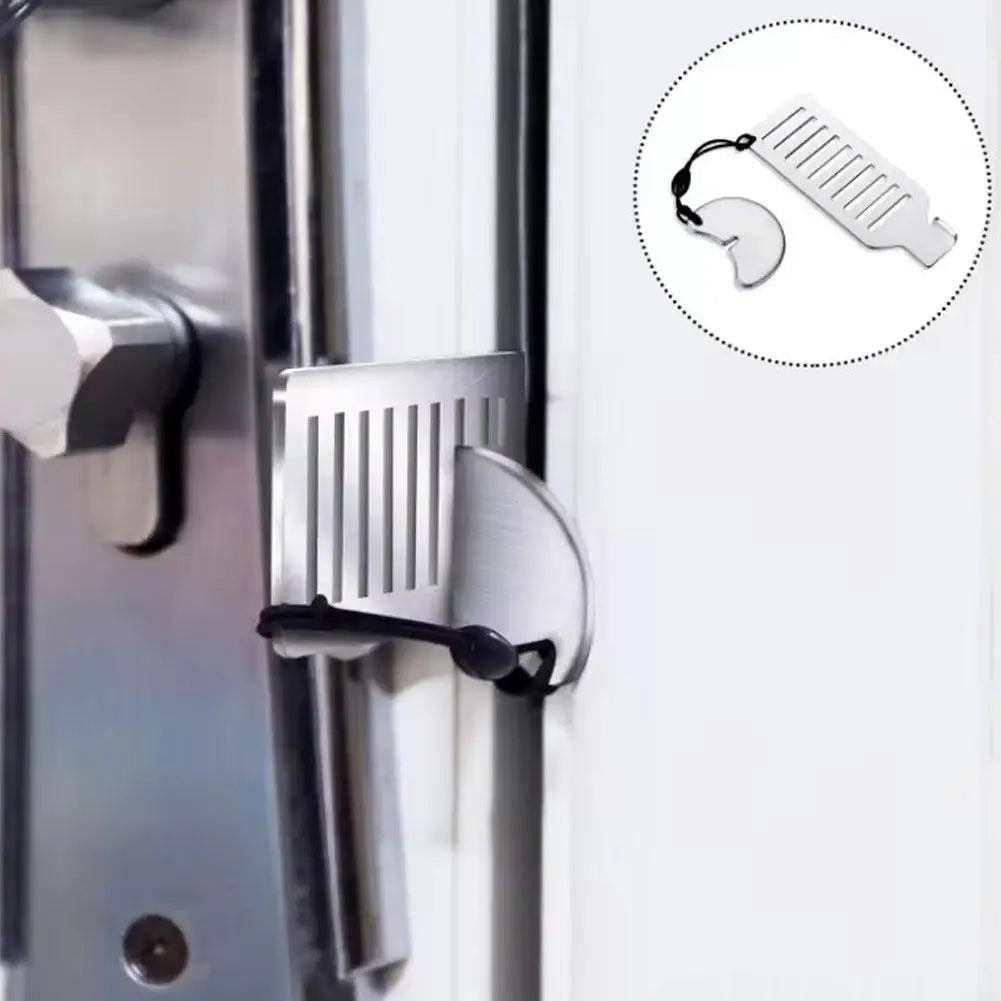 Portable Door Lock Punch-free Security Door Locker Safety Latch Metal Lock Home Room Hotel Travel Anti Theft Door Stopper Tool