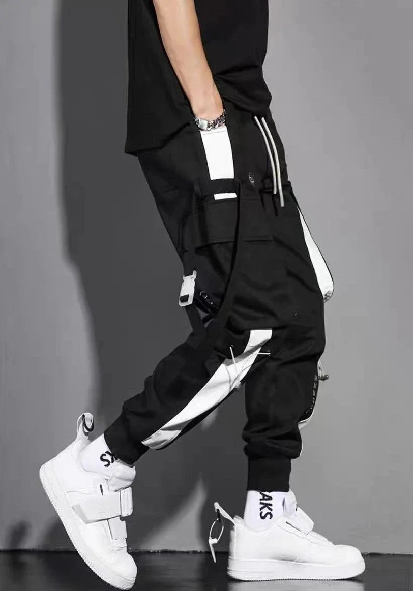 Male Trousers Autumn White Hip Hop Slim Men's Cargo Pants Black Long Emo With Wholesale Luxury Large Size Street Cotton Y2k