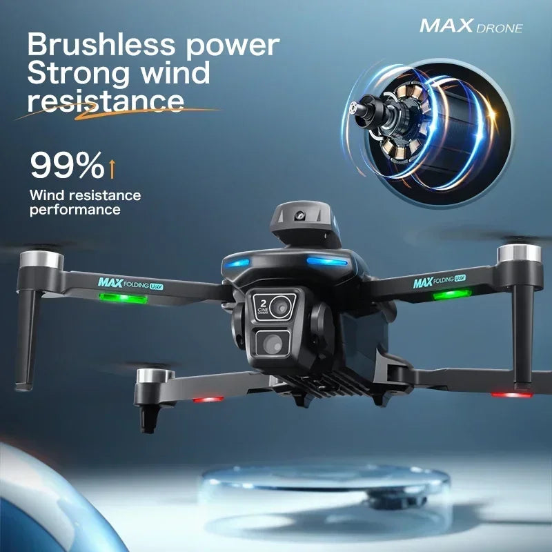 drone 2024 New XT-606 Max Drone 6k HD Dual Camera FPV드론 Professional 2.4G Dual Servo Optical Flow Brushless Folding Aerial Dron Toy