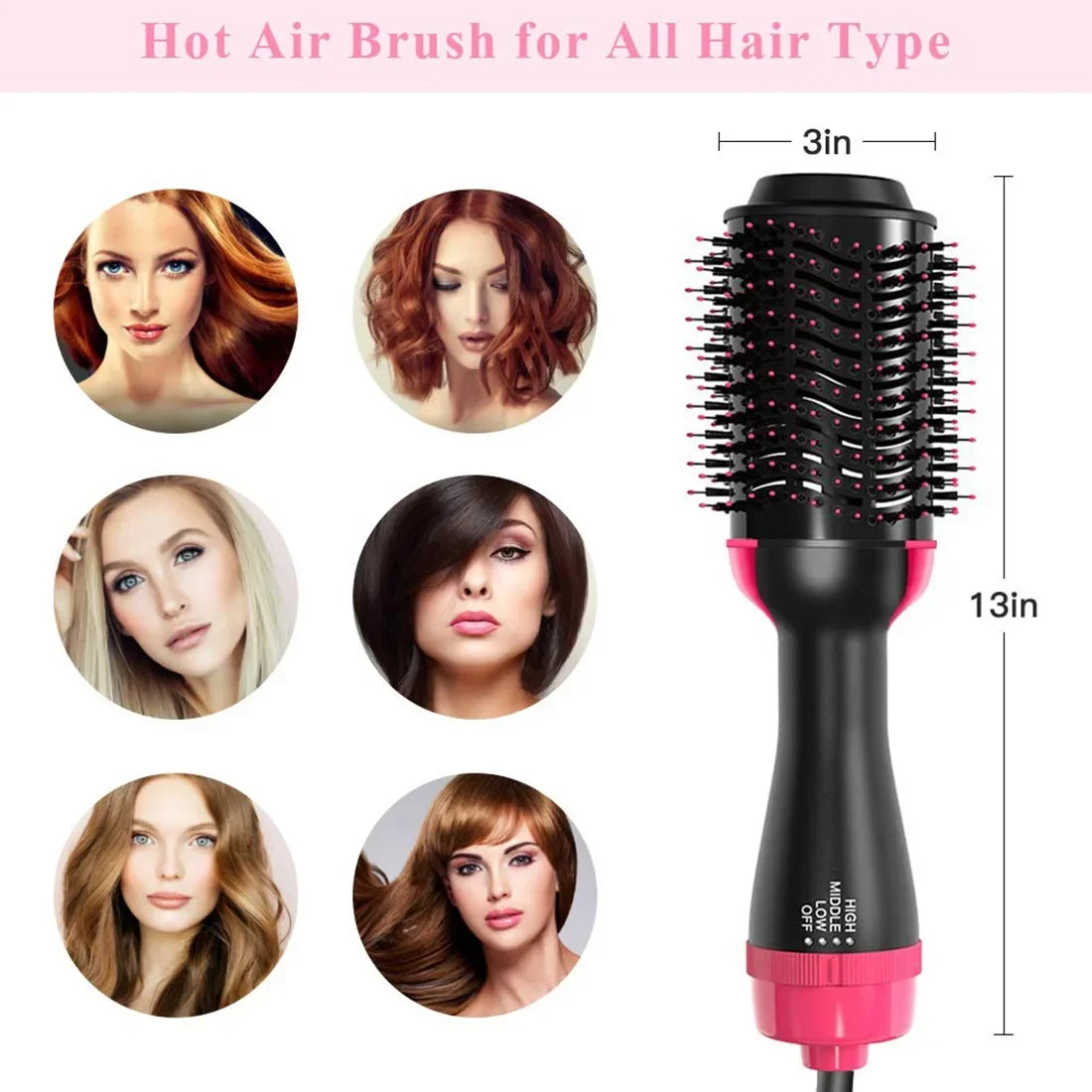 sechoir One Step Hair Dryer Brush Household Hot Air Brush & Volumizer Hair Curler Straightener Salon Hair Styling Tools