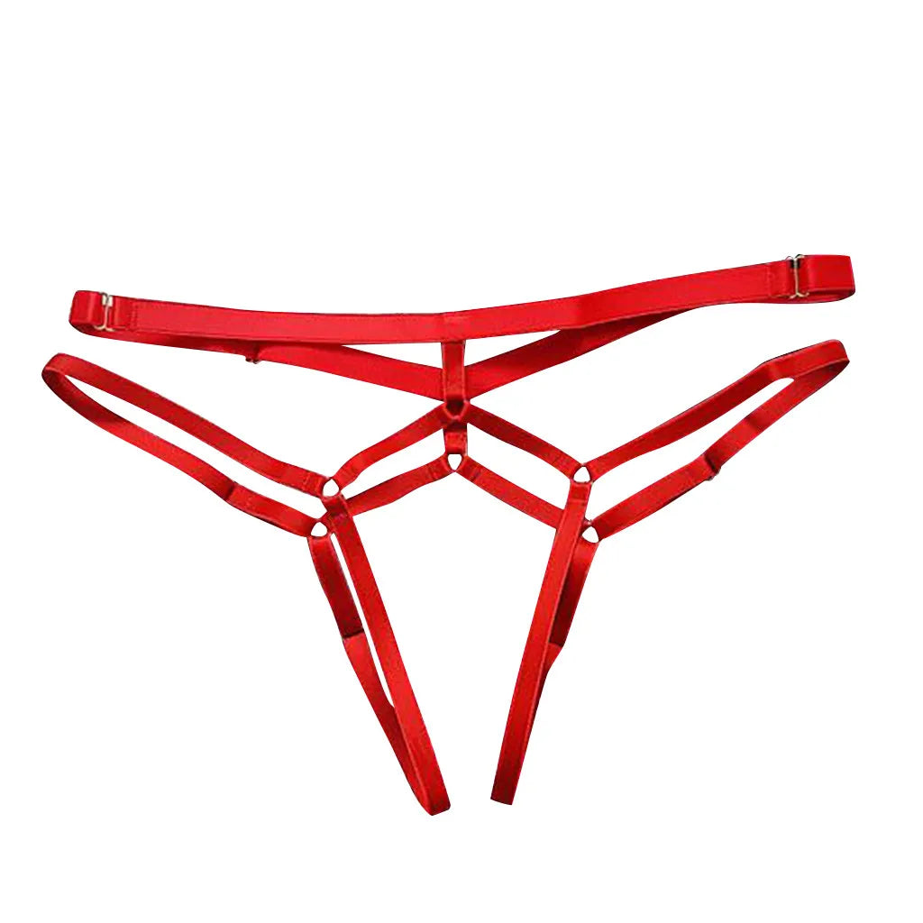 Sexy Open Crotch Panties Erotic Lingerie Women Hollow Bandage Briefs Crotchless Female Thong For Sex Transparent Underwear Porno