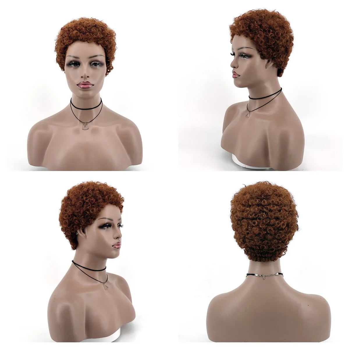 Fashion Short Kinky Curly Wig for Black Women Blonde To Black Synthetic Afro Curly Wig Natural As Real Hair Cosplay Party Peruca