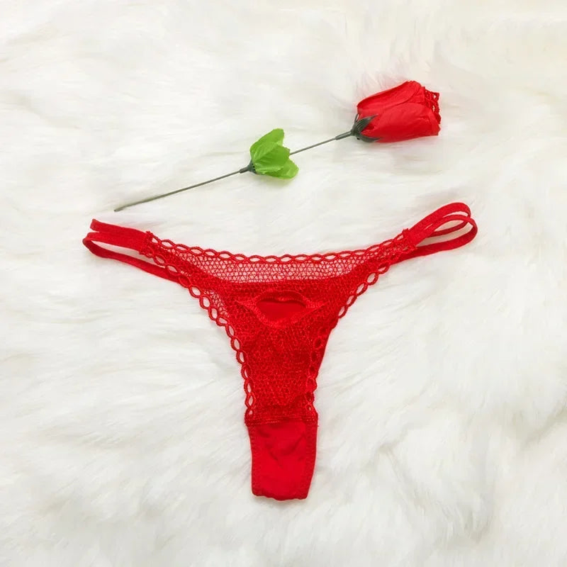 New lady Sexy G String Women's Panties Red  Thongs Ladies Roses Lace Lingerie Women's Underwear