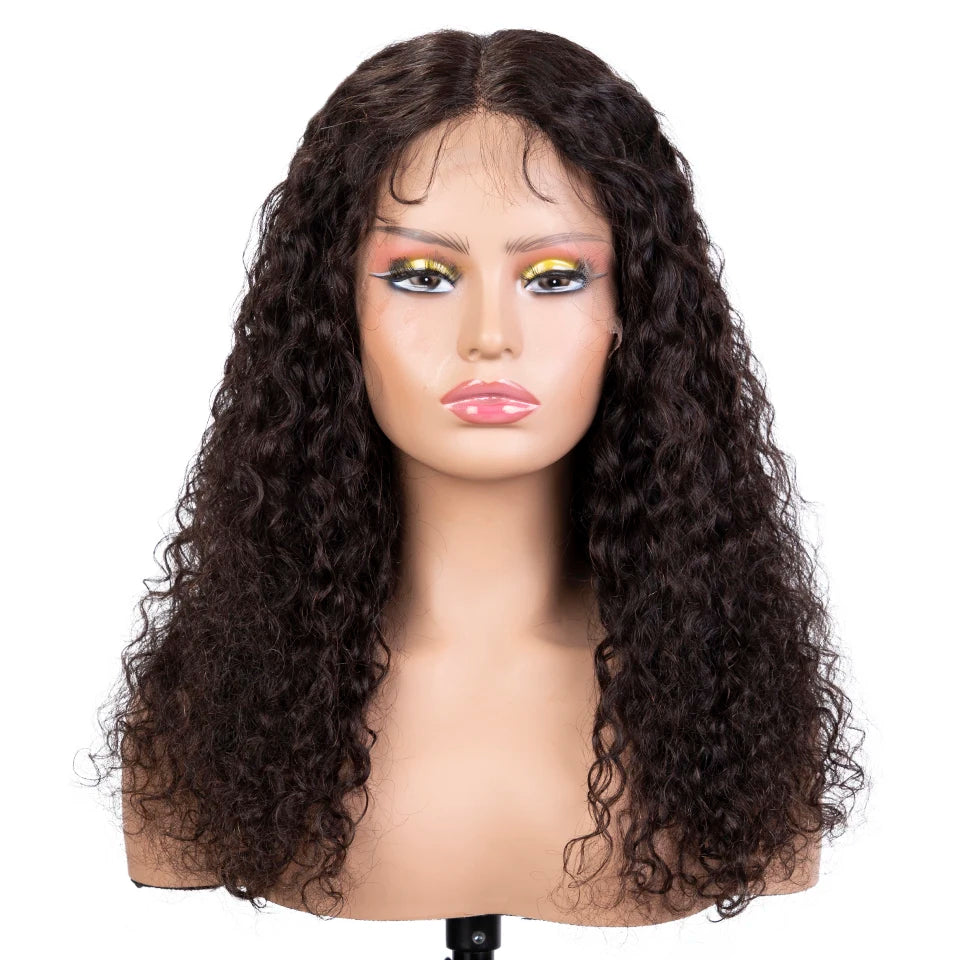 Sleek Curly Human Hair Wig For Women Deep Wave Lace Brazilian Hair Wigs 13x6x1 Transparent Curly Bob Wig 16 Inch Natural Wigs