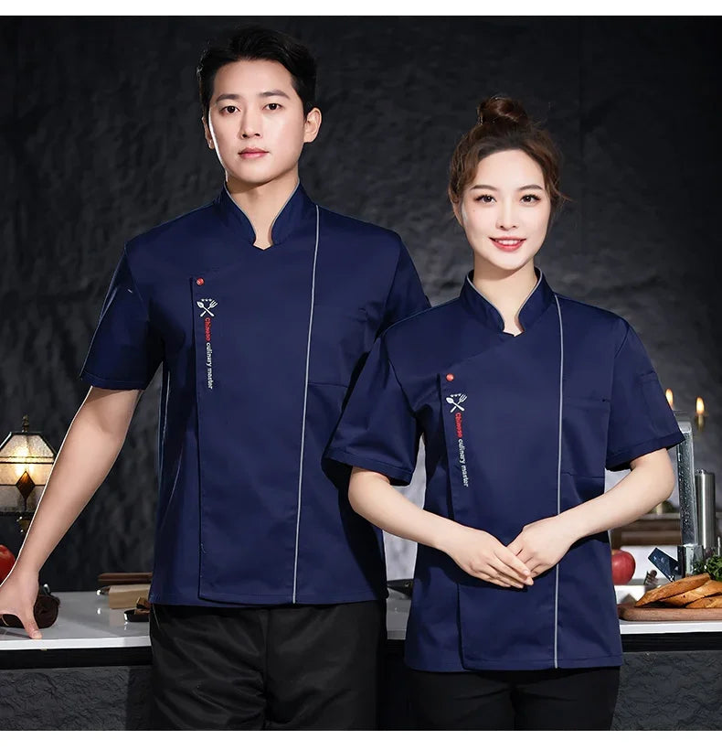 ropas de cocina ,chef Men's Chef's Jacket Women Cook Clothing Food Service Uniform Cafeteria Chef Uniform Kitchen Cooking Clothes Restaurant Overalls