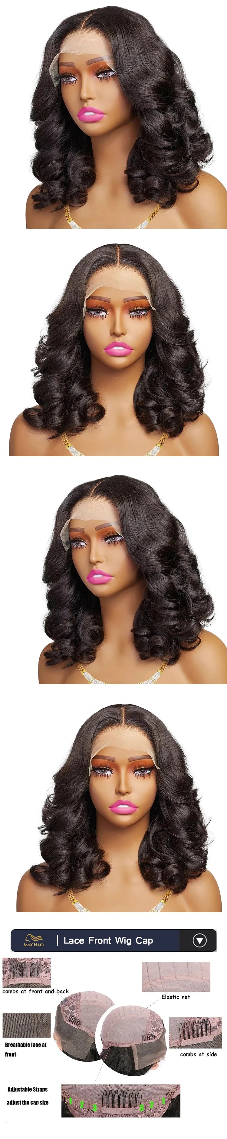 Cheap HD Lace Frontal Peluca Brazilian Wigs For Black Women Human Hair 13x4 Body Water Wave Transparent Lace Front Wig