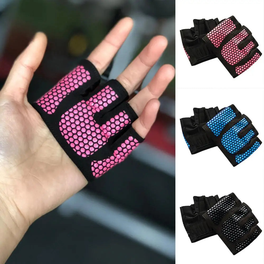 guantes gym  Four Finger Women Workout Gloves Soft Breathable Comfortable Fitness Gym Yoga Exercise Hand Palm Protector 헬스 장갑