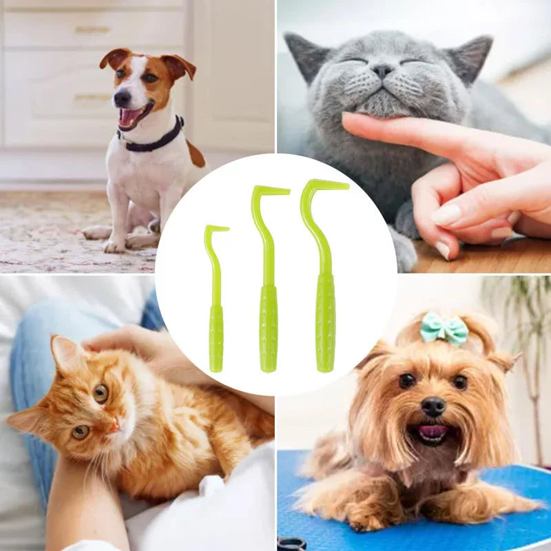 Flea Remover Hook Tick Removal Tweezer Ticks Pull Pet Cat Dog Accessaries Scratching Extractor Mite Tweezers Comb Louses Pliers