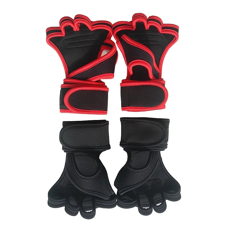 Weight Lifting Training Body Building Gloves Women Men Black Gym Hand Palm Wrist Protector Gloves Outdoor Sports Cycling Gloves