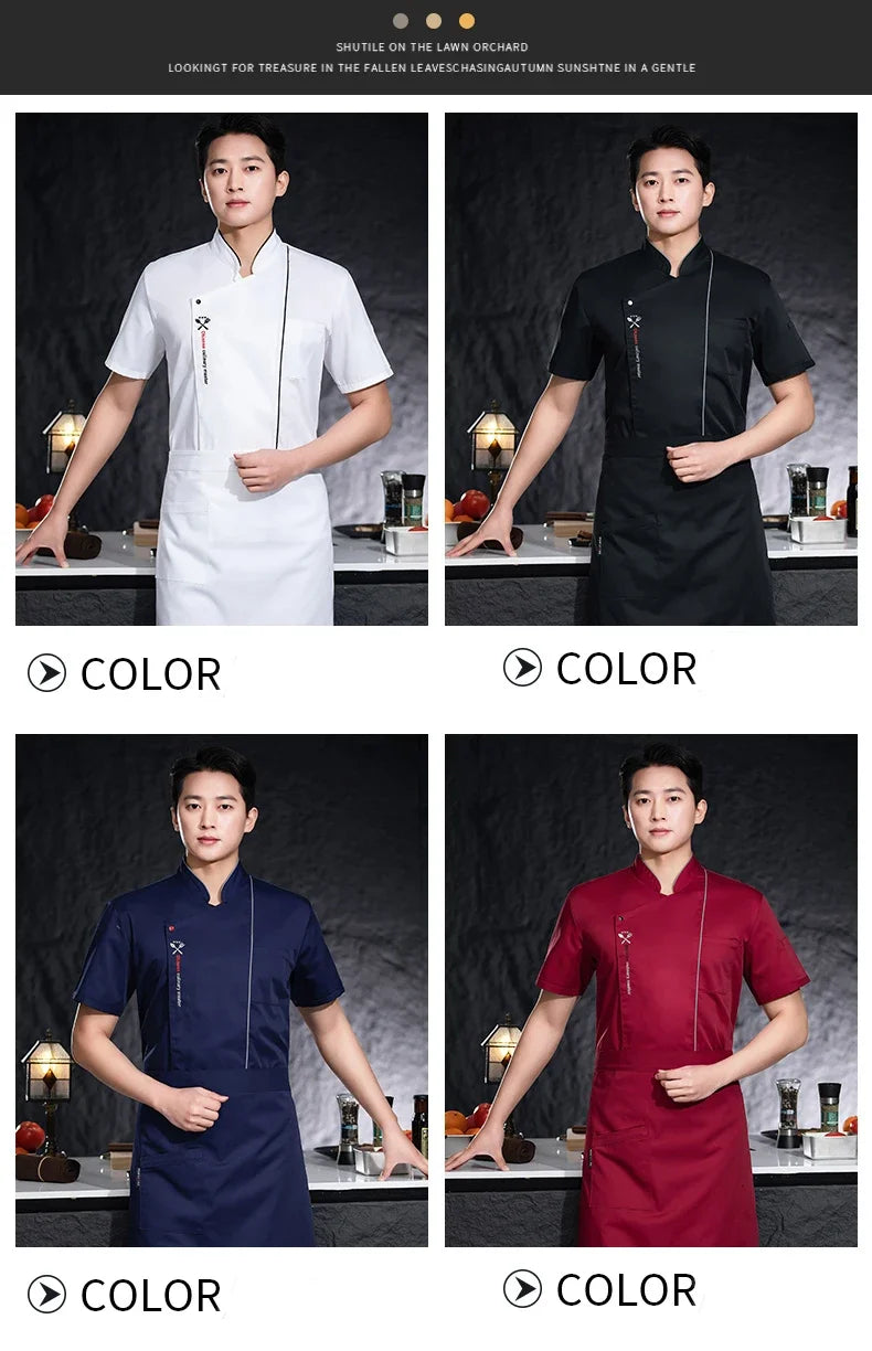 ropas de cocina ,chef Men's Chef's Jacket Women Cook Clothing Food Service Uniform Cafeteria Chef Uniform Kitchen Cooking Clothes Restaurant Overalls