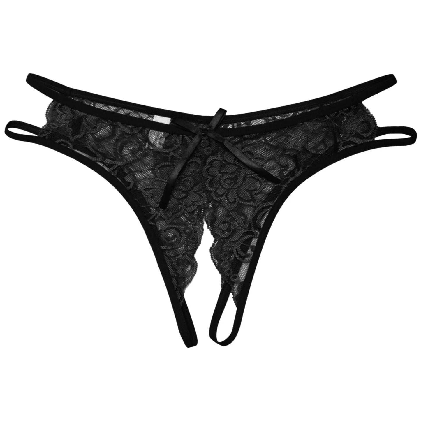 Transparent Women's Panties Female Lace Underwear Open Crotch Thongs Sexy Lingerie Erotic Panty Hot G-String Cute Bow