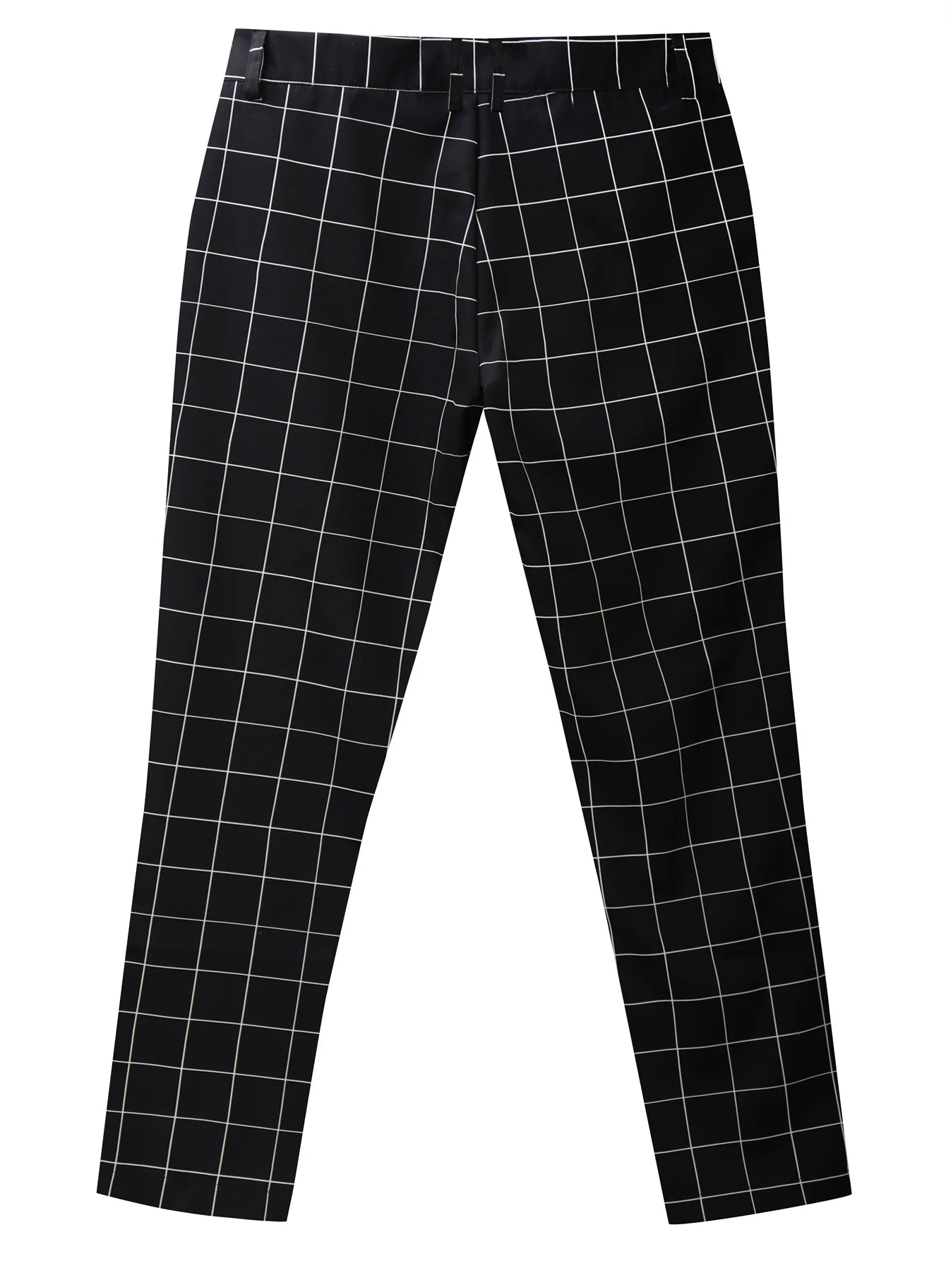 mens fashion plaid pants casual vintage style slightly stretch dress pants