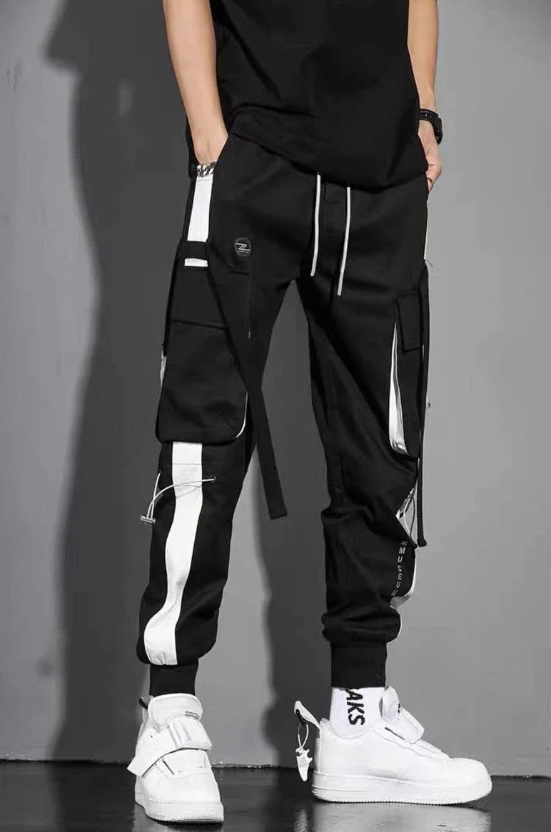 Male Trousers Autumn White Hip Hop Slim Men's Cargo Pants Black Long Emo With Wholesale Luxury Large Size Street Cotton Y2k