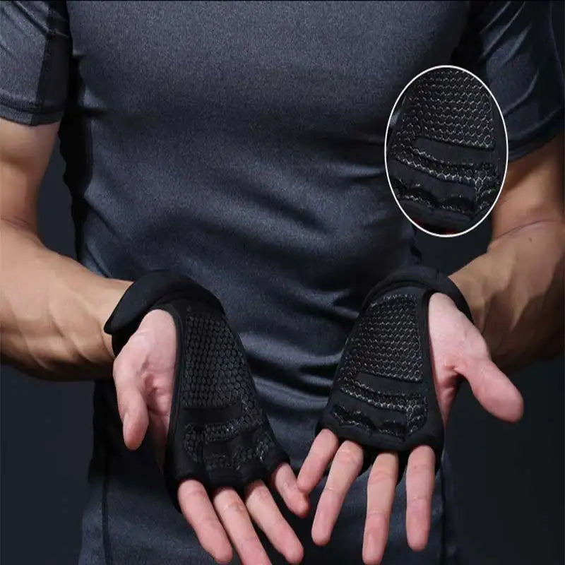 Weight Lifting Training Body Building Gloves Women Men Black Gym Hand Palm Wrist Protector Gloves Outdoor Sports Cycling Gloves