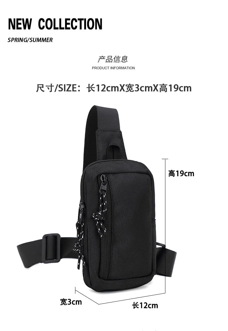 Men Sling Bag Mini Crossbody Bag Fashion Phone Purse Breast Shoulder Bags Boy Canvas Messenger Bags Male Small Mobile Pouch 가슴가방