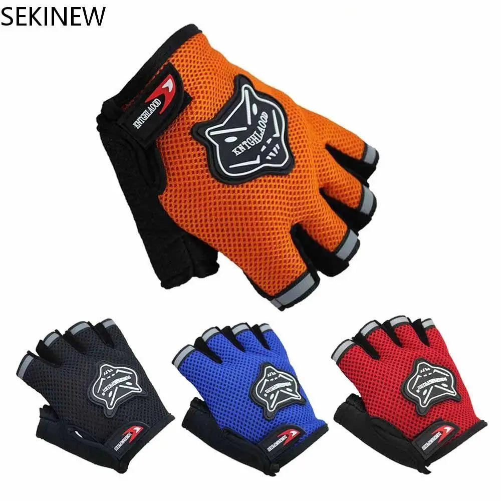 guantes gym  Kids Adult Half Finger Mesh Cycling Gloves Climbing Outdoor Sport Bicycle Bike Children Men Women Anti Slip Breathable Glove