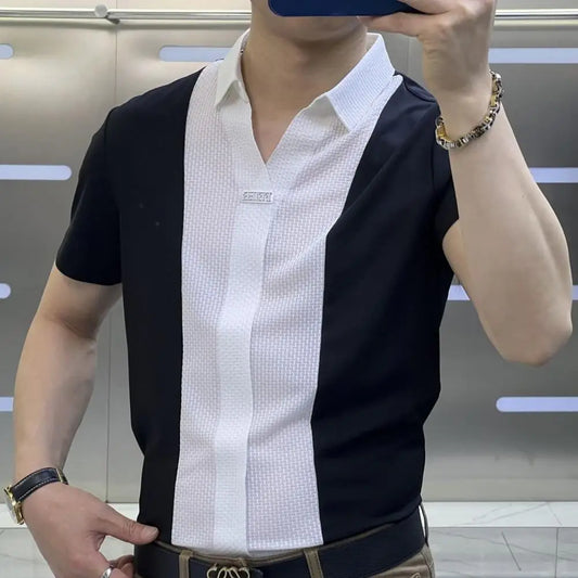 chemise Men Short Sleeve Shirt Summer Casual Comfort Pure Color Top Shirt Business Style Suit Pants Men Shirt Casual T shirt