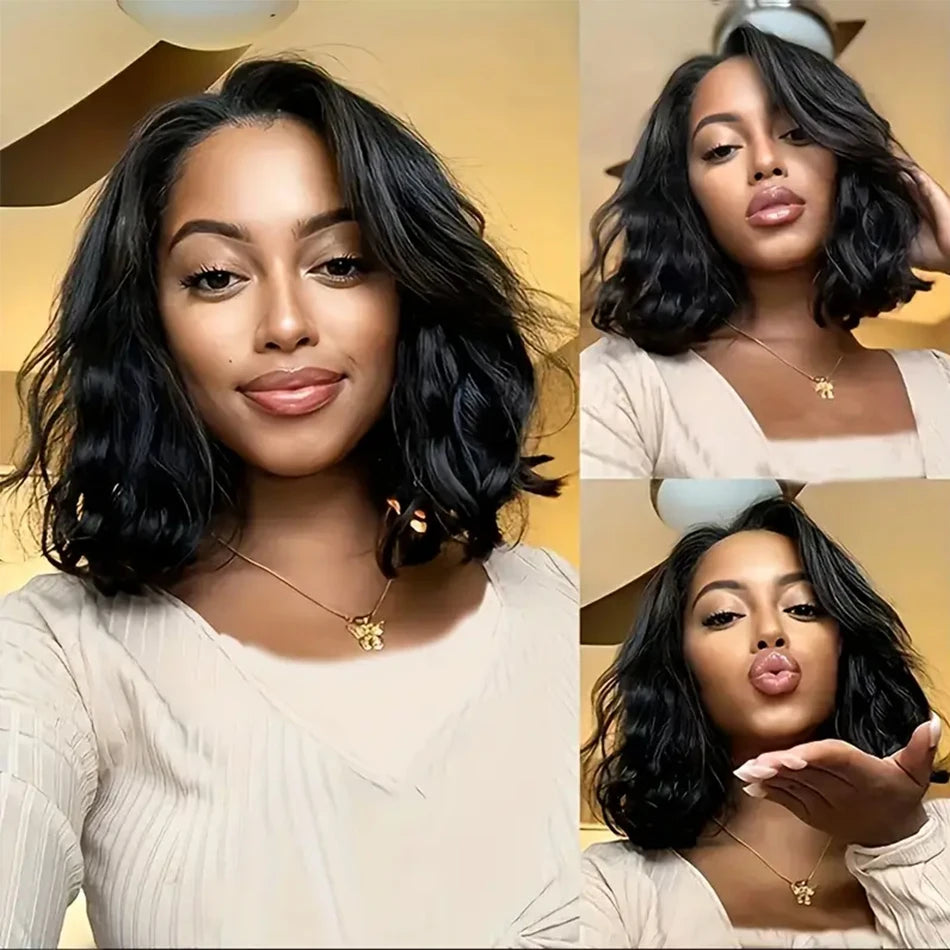 13x4 Glueless Wig Human Hair Lace Frontal Wig 100% Loose Body Wave Short Bob Wigs Ready To Wear Pelucas De Cabello 100% Hhumano