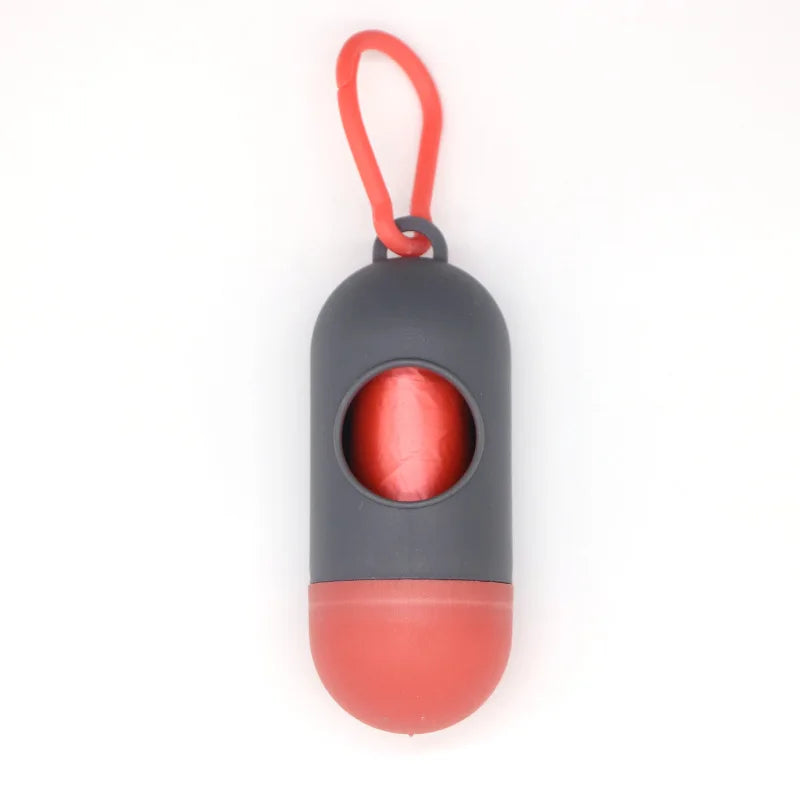 Dog Poop Bag Holder Portable Pet Waste Bag Dispenser Capsule Shape Dog Garbage Holder Dispensers Cleaning Supplies