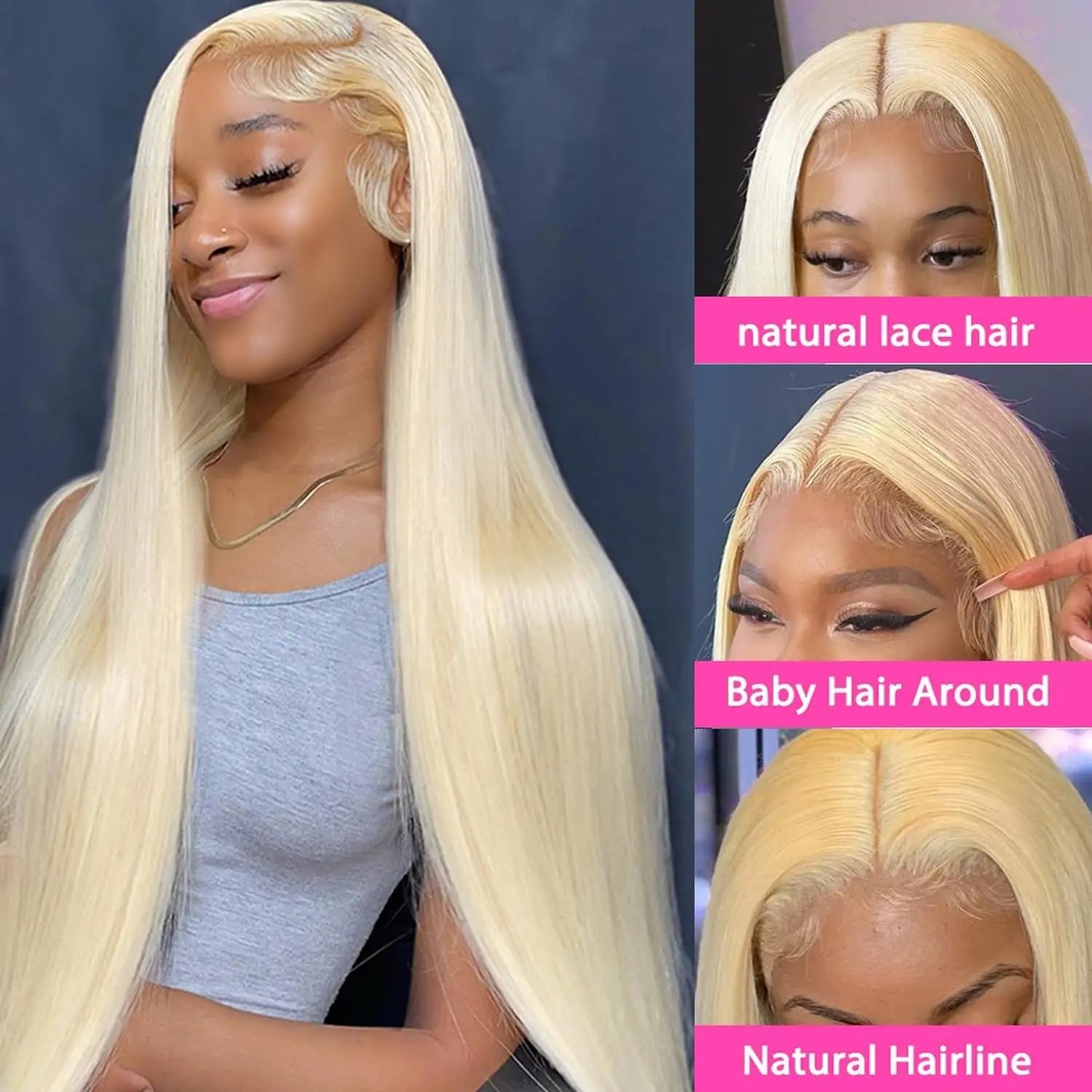 613 hd Lace Frontal Wig Blonde 13x6 Straight Lace Front Wigs Human Hair 13x4 Lace Front Wig Pre Plucked Brazilian Human Hair Wig