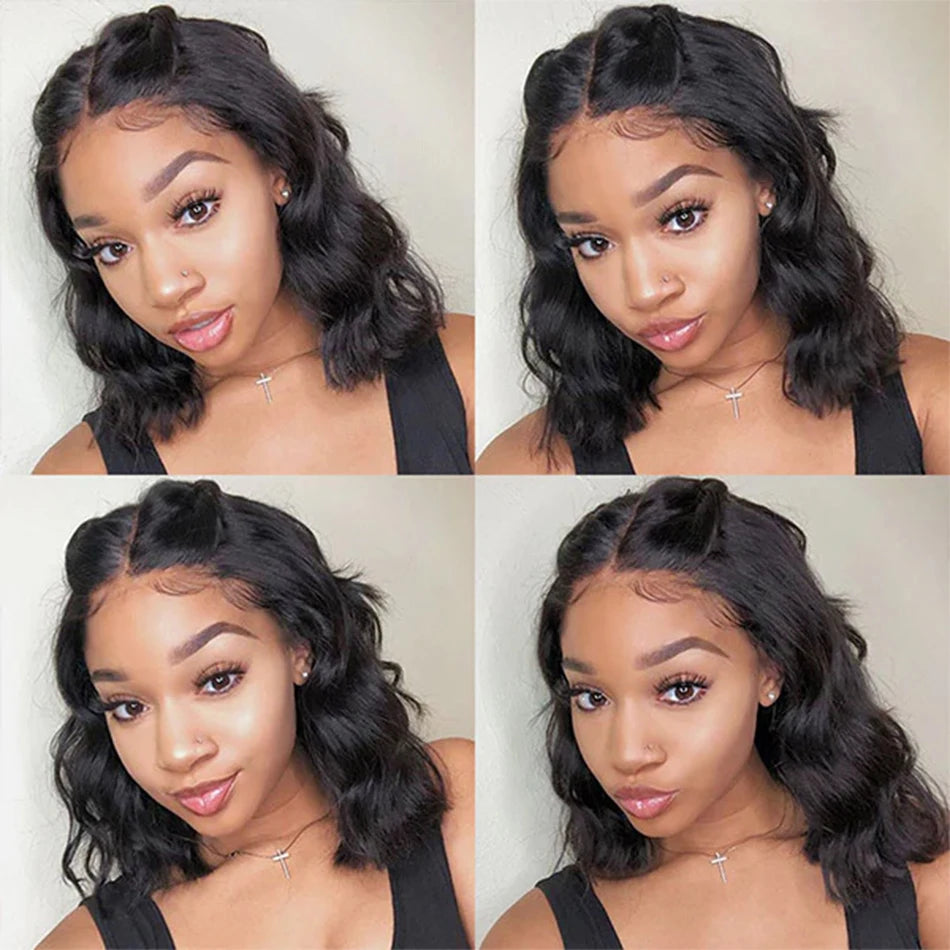 13x4 Glueless Wig Human Hair Lace Frontal Wig 100% Loose Body Wave Short Bob Wigs Ready To Wear Pelucas De Cabello 100% Hhumano