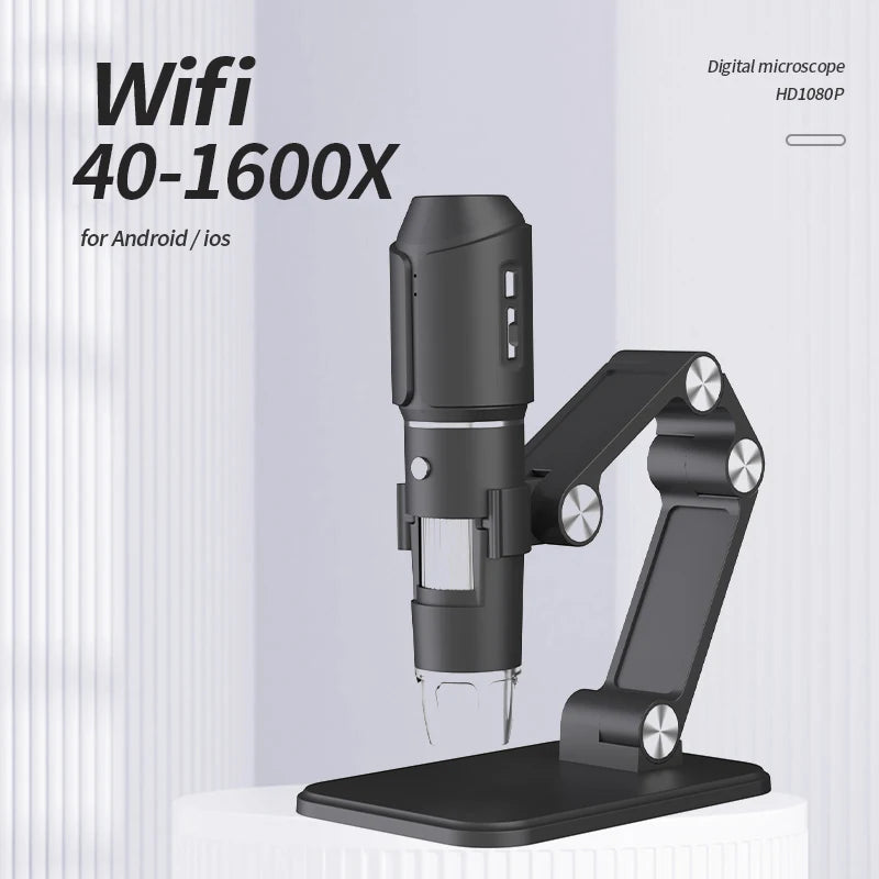 Wireless Digital Microscope Handheld USB HD Inspection Camera 50x-1600x1080P HD with Adjustable Stand for Adults and Kids