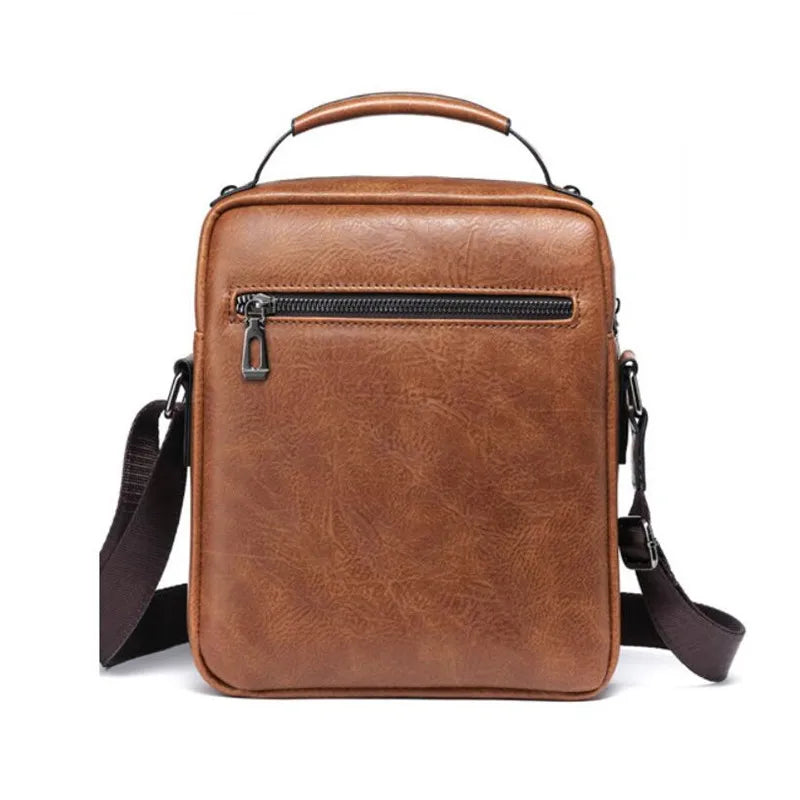 Crossbody Bag For Men's Shoulder Bags Retro Vertical Portable Business Male Bags Casual Leather Shoulder Bag