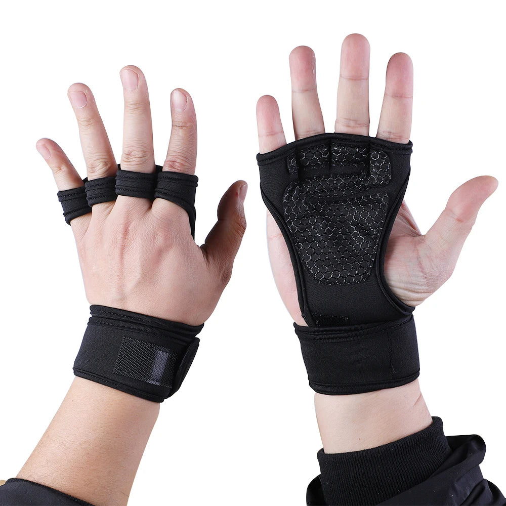 guantes gym  Weightlifting Men/Women Half Finger Gloves Gym Workout Training Bodybuilding Gloves Dumbbell Fitness Half Finger Hand Protector