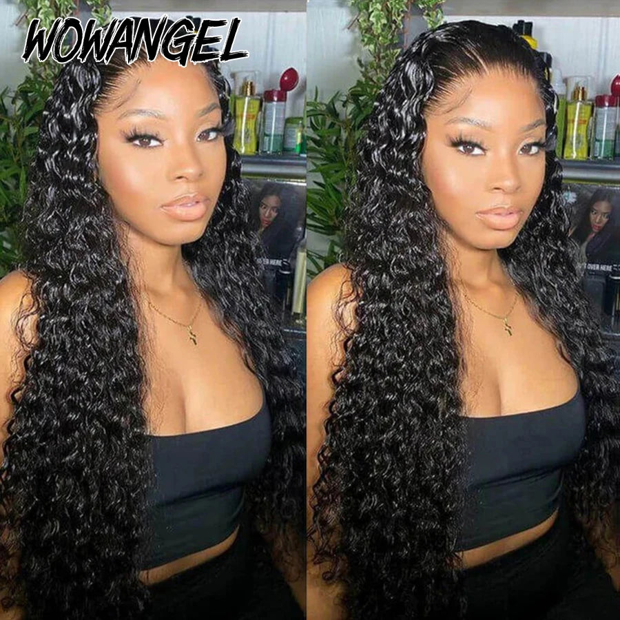 Wow Angel HD Lace Closure Wigs 6X6/5X5/4X4 Wear & Go Glueless Water Wave Wig PrePlucked Natural Hairline Human Hair Curly Wig