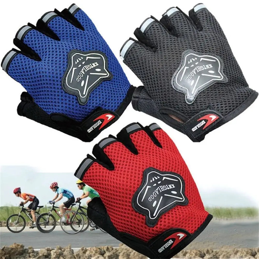 guantes gym  Kids Adult Half Finger Mesh Cycling Gloves Climbing Outdoor Sport Bicycle Bike Children Men Women Anti Slip Breathable Glove