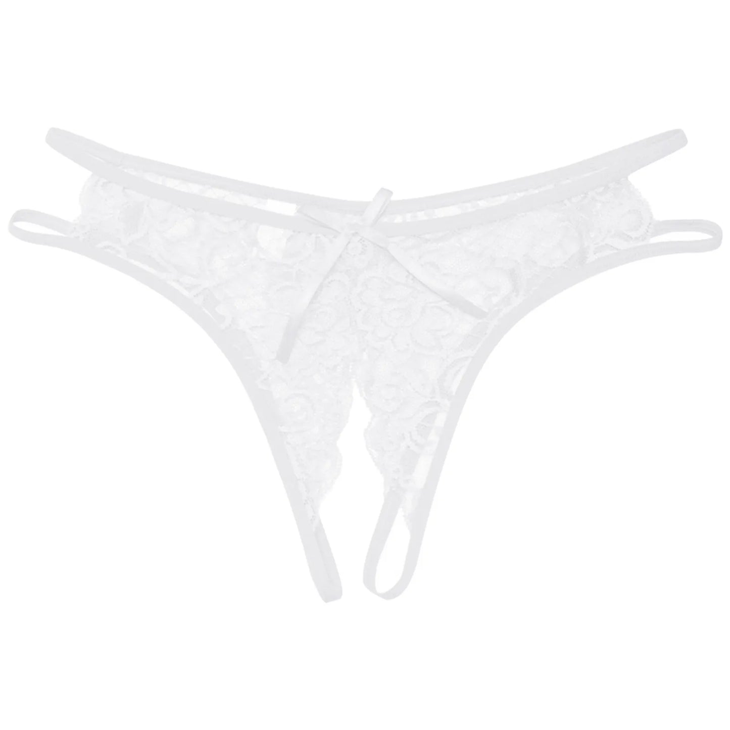 Transparent Women's Panties Female Lace Underwear Open Crotch Thongs Sexy Lingerie Erotic Panty Hot G-String Cute Bow