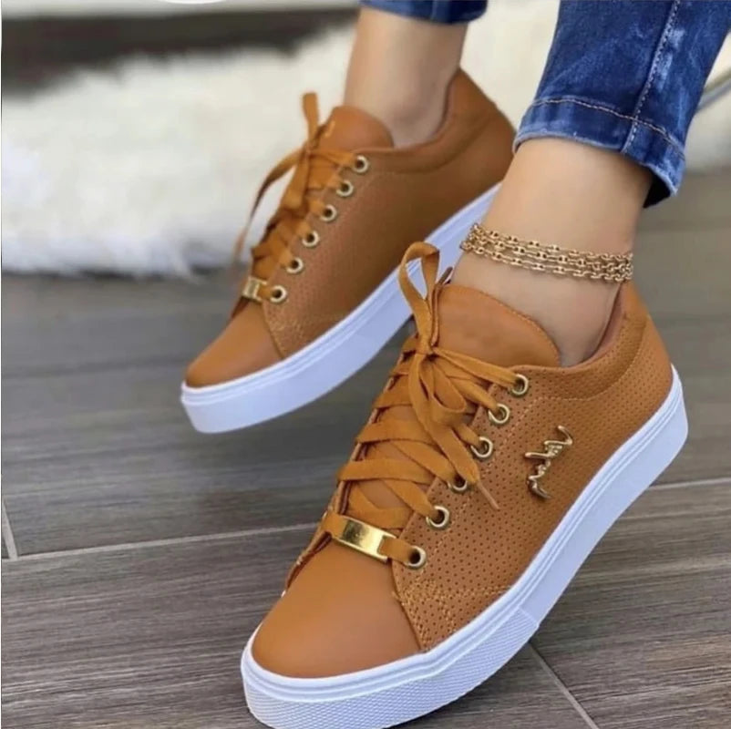 Sneakers women Shoes Woman Spring Summer 2023 for Girls Women Sneakers Flat Breathable PU Leather Platform Shoes Footwears